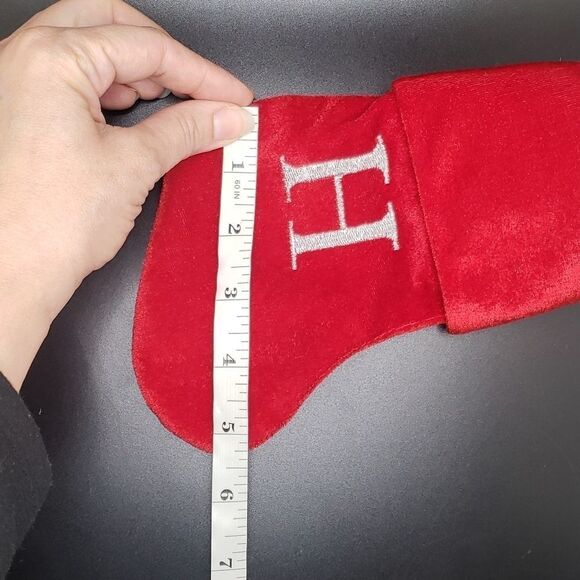 SANTA'S best letter H Monogram stocking - Picture 6 of 7
